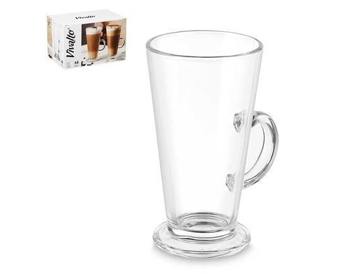Dam Pack 6 Tazas Vidrio Cafe Latte 280Ml