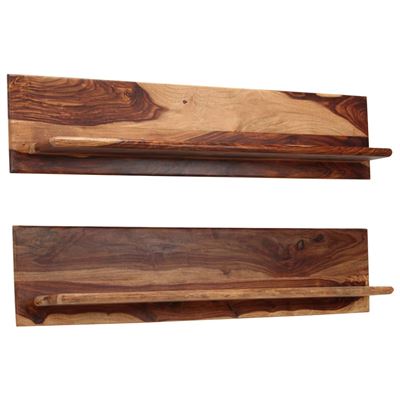 Vidaxl Estantes De Pared 2 Uds. 118X26x20 Cm Madera Maciza De Sheesham