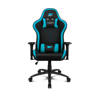 Silla Gaming Drift Gaming Silla Dr110 - Tejido Fabric Alta Transpriación, Reposabrazos 4d, Ruedas Silenciosas, Piston Clase 4, Inclinación, Cojines Cervical/lumbar, Negro/azul