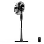 Ventilador De Pie ELECTROTEK ET-F10SF - 10 Pulgadas, 45W, Altura Regulable Hasta 1 M, 3 Velocidades, Oscilación 120°