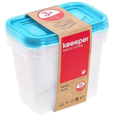 Set 3 Tuppers Keeeper Fredo Fresh 3x1l 15,5x10,5x11,5cm Bicolor