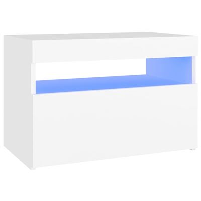 Vidaxl Blanco Mueble Para Tv Con Luces Led 60X35x40cm
