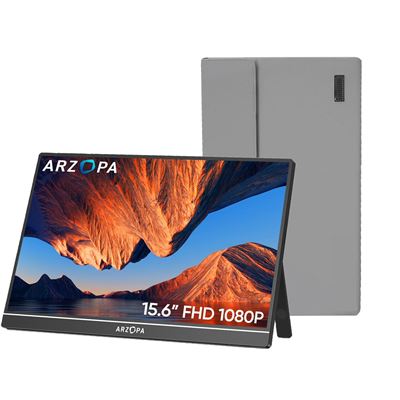 Arzopa Monitor Portátil A1 Portátil 15.6"" 1920 × 1080P Led Ips Fhd Usb-C + Bolsa De Almacenamiento