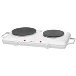 Hornillo Eléctrico Doble con Asas, 2 Zonas de Cocinado 18 - 15 cm,Termostato Regulable por Placa Clatronic DKP 3583 1500W-1000W Blanco