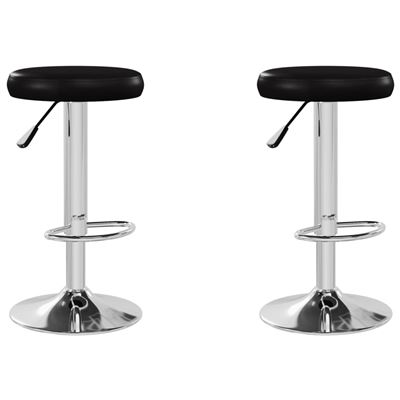 Vidaxl Negro Taburetes De Cocina 2 Unidades Cuero Sintético 8,1Kg