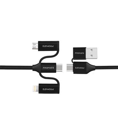 Cable de Carga Multi-USB 6-en-1 Promate PentaPower USB-A/USB-C con conectores Lightning USB Tipo-C