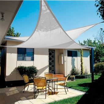 Toldo Vela Sombra Jardin Triangular 5x5x5 metros Blanca - 1