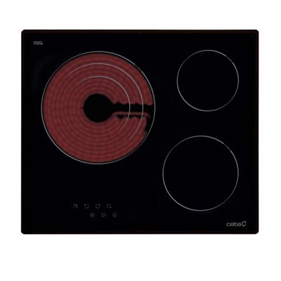 Cata Negro Placa Vitrocerámica Tt 603 3 Zonas 59Cm 5700W