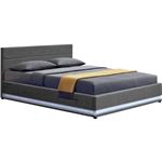 Cama con LED Anastasia, 140 x 190 cm, Gris oscuro