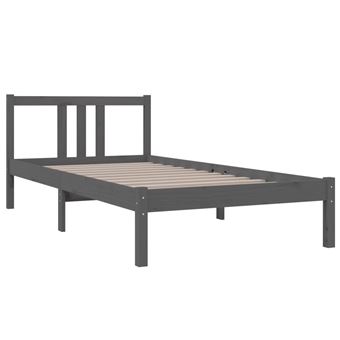 Estructura de cama individual madera de pino gris 90x190 cm