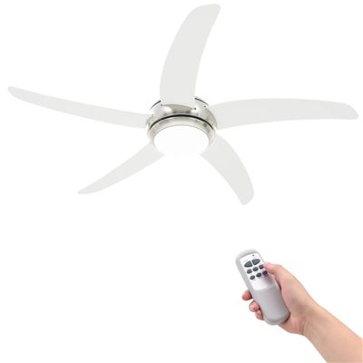 Ventilador De Techo Vidaxl, Adornado Con Lámpara 128 Cm Blanco