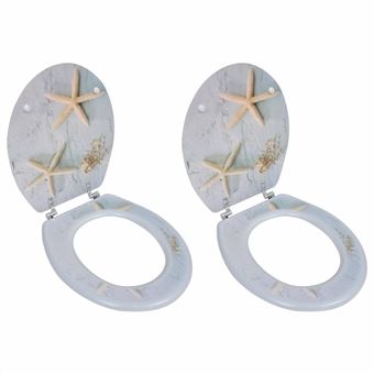 Asientos inodoro vidaXL tapas 2 uds MDF estrella de mar