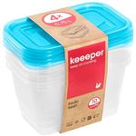 Set 4 Tuppers KEEEPER Fredo Fresh 4x500ml 15,5x10,5x8,5cm Bicolor