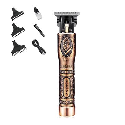 Recortador De Pelo Y Barba Dam Recargable 1200mah Diseño Ergonómico Retro Oro Rosa