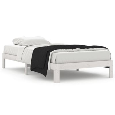 Vidaxl Blanco Estructura De Cama Madera Maciza De Pino 100X200cm 12,65 Kg