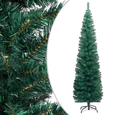 Árbol de Navidad artificial estrecho y soporte vidaXL PVC verde 180 cm