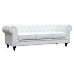 Sofá Chesterfield, Modelo Aliza, 3 plazas Blanco