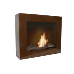 Biochimenea de Suelo o Pared de Color Marrón con kit de Leños Embudo y Jarra Bestbio-m