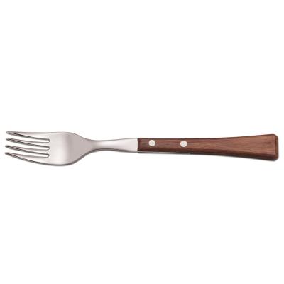 Tenedor De Mesa Arcos Manchega 479600 Monoblock De Una Pieza De Acero Inoxidable 18/10, Mango De Madera Compromida Y Hoja De 10 Cm En Caja