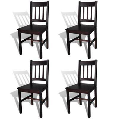 Vidaxl Marrón/Oscuro Sillas De Comedor 4 Unidades Madera De Pino