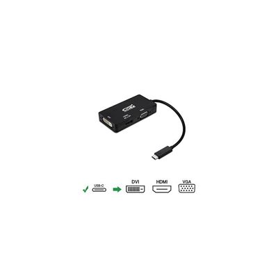 Nanocable Negro Conversor Usb-C A Svga / Dvi / Hdmi, 3 En 1.