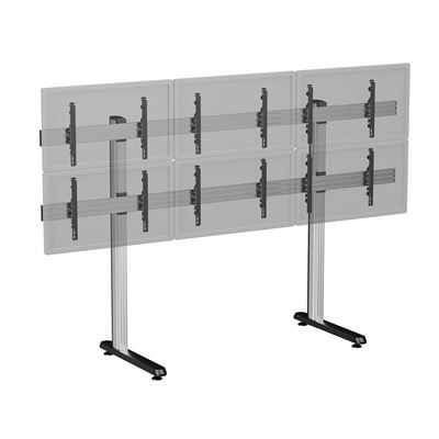 Soporte De Suelo Kimex 031-2601k1 - Para 6 Pantallas 45''-50'' - Altura 180cm - Base Estándar