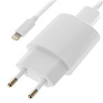 Cargador USB1A Universal + cable lightning, Blanco