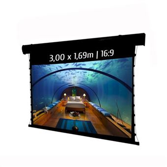 Pantalla de proyección eléctrica tensionada KIMEX 049-3617W, 3,00 x 1,69 m, Formato 16/9 - Carcasa negra - 1