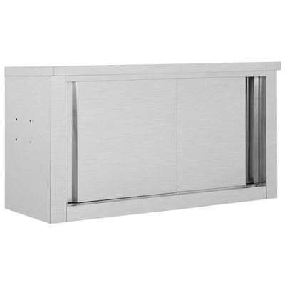 Armario Pared De Cocina Puertas Correderas Vidaxl Acero 90x40x50 Cm