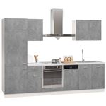 Juego de muebles de cocina vidaXL 7 piezas aglomerado gris hormigón