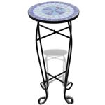 Mesa AuxiliarMesa Para Plantas De Mosaico Color Azul Y Blanco