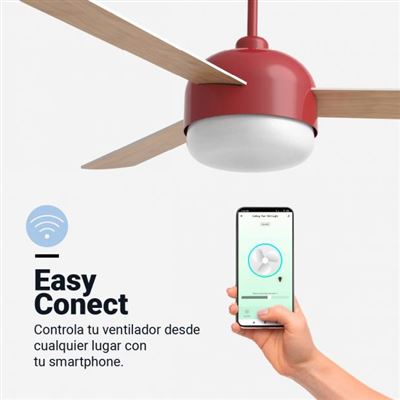 Ventilador De Techo Silencioso Universalblue Vento 4048ch Rojo