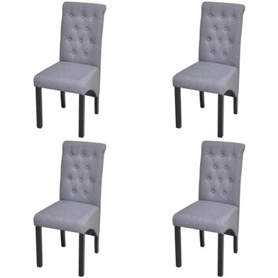Vidaxl Gris/Claro Sillas De Comedor 4 Unidades Tela