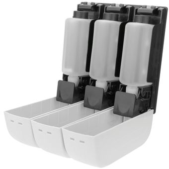 Dispensador de jabón de ducha para pared PrimeMatik 3 x deposito recargable  - Accesorios de baño y WC - Los mejores precios