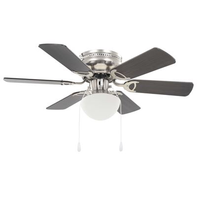Ventilador De Techo Vidaxl, Adornado Con Lámpara 82 Cm Marrón Oscuro