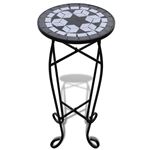 Mesa AuxiliarMesa Para Plantas De Mosaico Color Negro Y Blanco