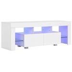 Mueble para TV vidaXL con luces LED blanco brillante 130x35x45cm