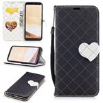 CASCO para Samsung Galaxy S8 Retro Flap Case, Negro Lattice Love Heart