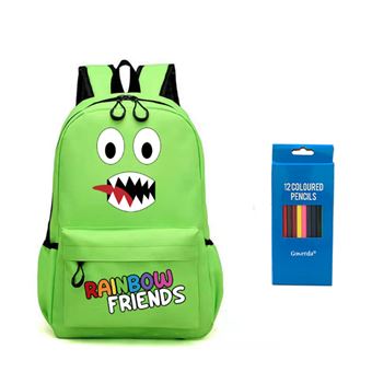 Set de Mochila Goserda Rainbow Friends Verde 43x35x18cm - 1