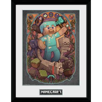 Fotografía enmarcada Minecraft Steve Nouveau 30x40 cm