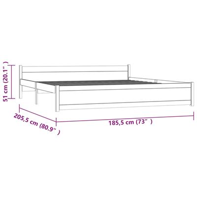 Estructura de cama madera maciza negro super king 180x200 cm