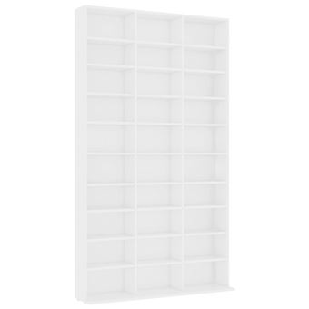 Estantería para CD vidaXL de aglomerado blanco 102x23x177,5cm - 1