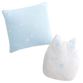 Set de 2 cojines decorativos Pekebaby Nari gris algodón
