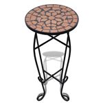 Mesa AuxiliarMesa Para Plantas De Mosaico Color Terracota