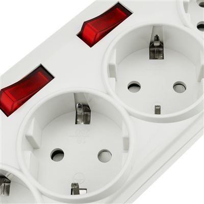 Regleta BeMatik de 4 enchufes schuko con interruptor individual sin cable -  Cajas de superficie - Los mejores precios
