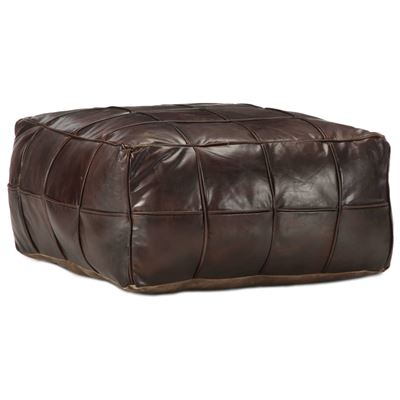Vidaxl Oscuro Puf Marron 60X60x30 Cm Cuero Auténtico De Cabra