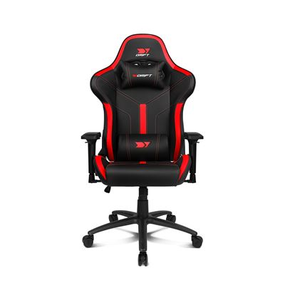 Silla Gaming Drift Gaming, Silla Gaming Dr350- Silla Gaming Polipiel, Reposabrazos 4d, Ruedas Silenciosas, Pistón Clase 4, Inclinación, Cojin Lumbar/cervical, Color Negro/rojo