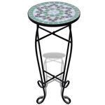 Mesa AuxiliarMesa Para Plantas De Mosaico Color Verde Y Blanco