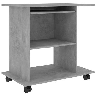 Vidaxl Gris Mesa De Ordenador Aglomerado Hormigón 80X50x75cm