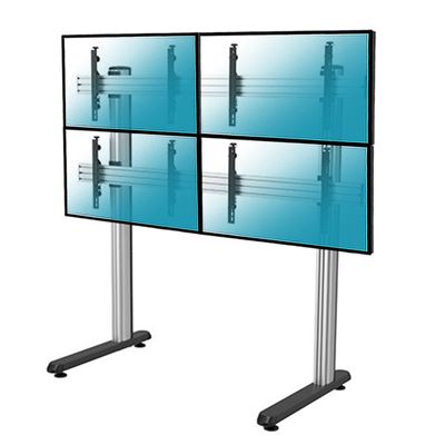 Soporte De Suelo Kimex 031-2400k1 Para 4 Pantallas 45""-55"" , Altura 175 Cm